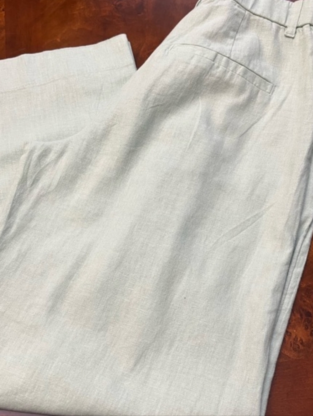 Abercrombie & Fitch Sloan Tailored Sage Wide Leg Linen Pants - Picture 8 of 9